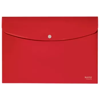 Leitz Recycle Dokumentenmappe, Umschlagmappe, A4, Polypropylen (PP), Rot, Querformat, 60 Blatt