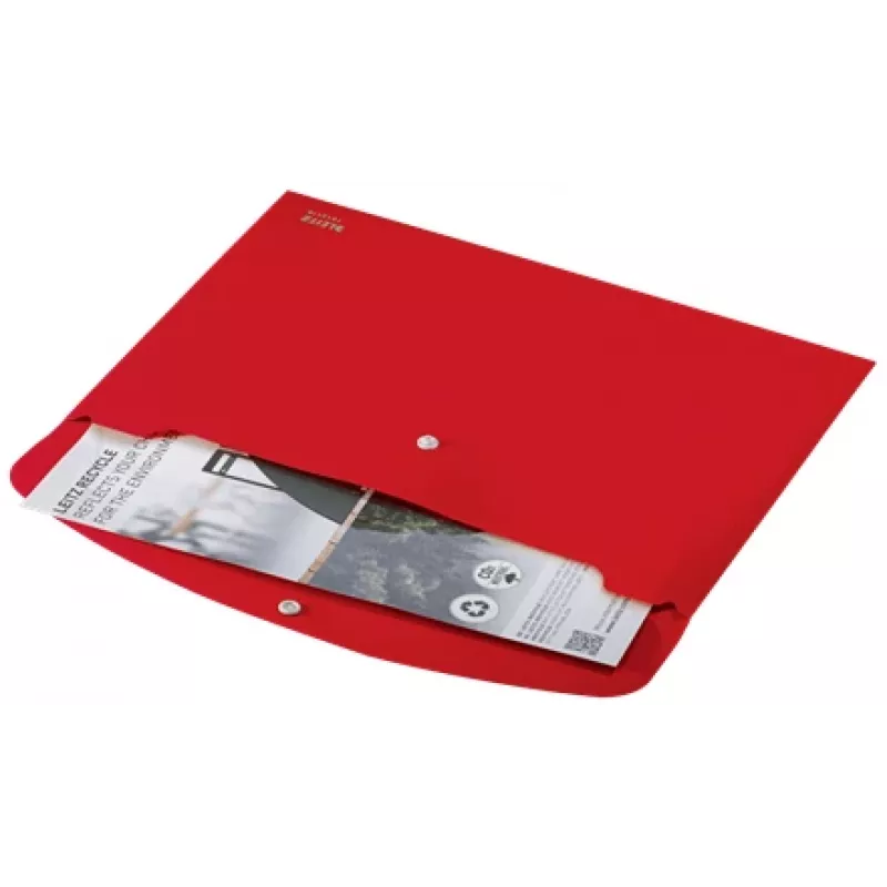 Leitz Recycle Dokumentenmappe, Umschlagmappe, A4, Polypropylen (PP), Rot, Querformat, 60 Blatt