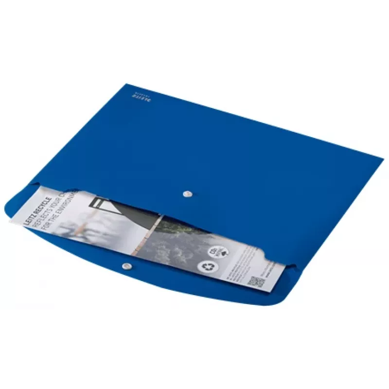 Leitz Recycle Dokumentenmappe, Umschlagmappe, A4, Polypropylen (PP), Blau, Querformat, 60 Blatt