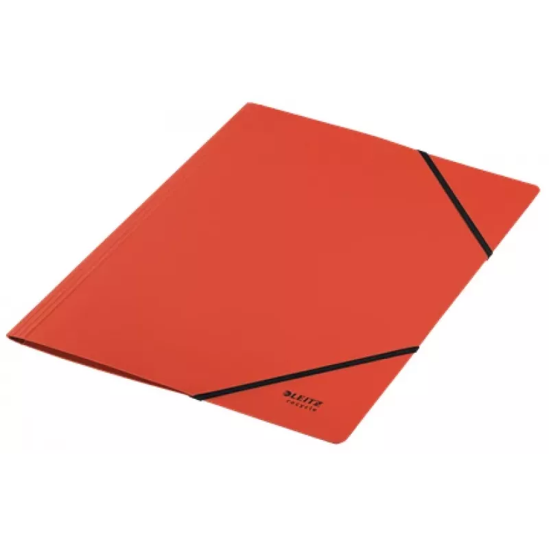 Leitz Recycle Kartonmappe mit Gummizügen, herkömmliche Mappe, A4, Karton, Rot, Quer-/Hochformat, 250 Blatt