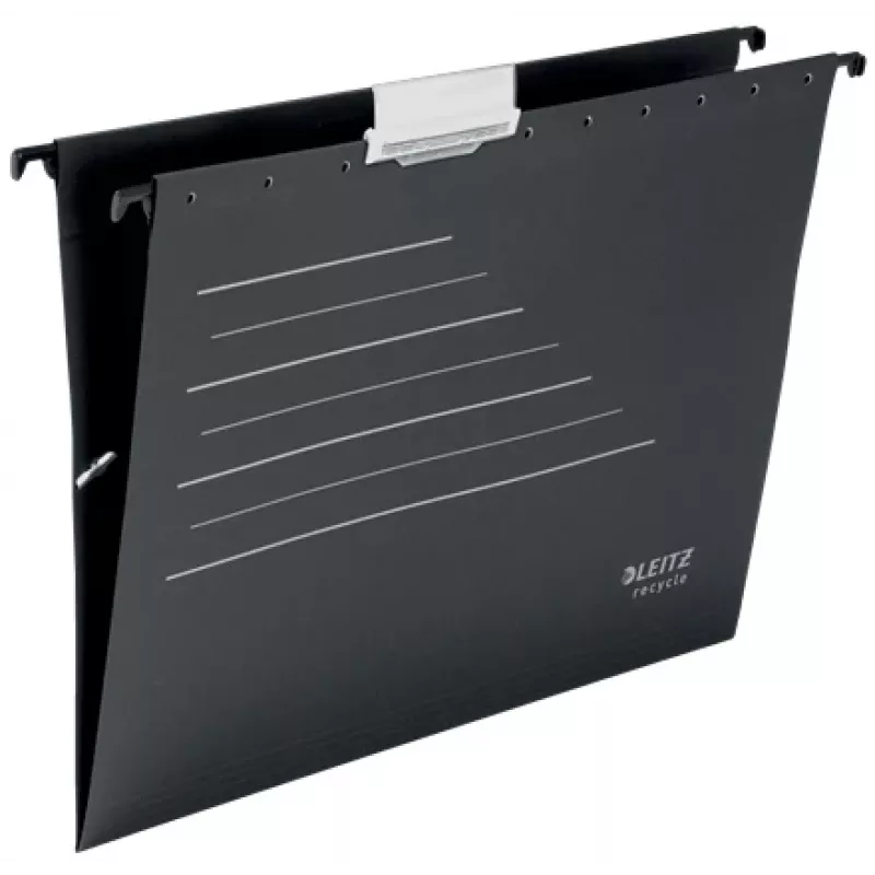 Leitz Alpha® Recycle Karton-Hängemappe, A4, Schwarz, Karton, 80 g/m², 150 Blatt, 348 mm