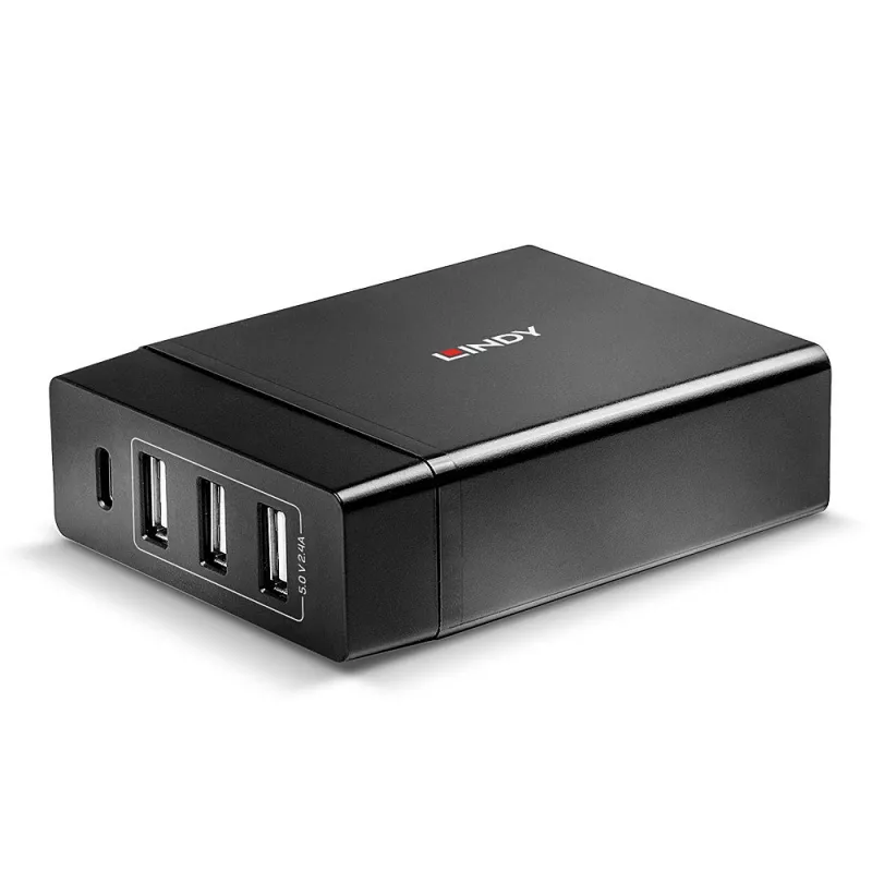 Lindy 4 Port USB Type C und A Smart Charger mit Power Delivery, 72W