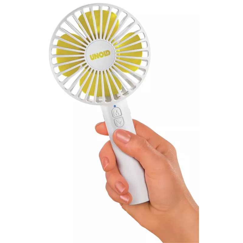 Unold Breezy 86610 Handventilator, weiß/gelb