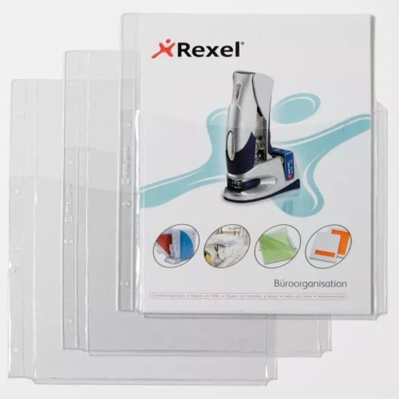 Rexel Extraklasse Taschen mit Frontabdeckung, 210 x 297 mm (A4), Transparent, Polyvinylchlorid, 0,18 mm, 220 mm, 318 mm