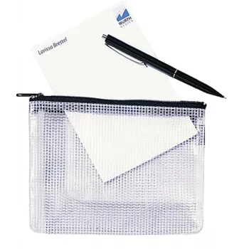 Rexel Mesh Bag mit schwarzem Reißverschluss A6, A6, PVC, Schwarz, Transparent, 170 mm, 7 mm, 16 g