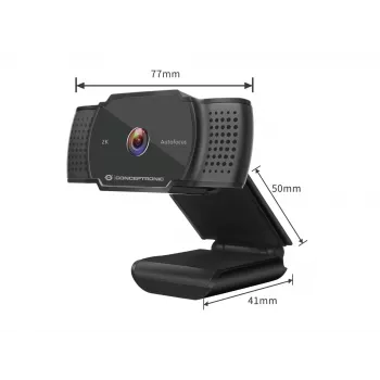 Conceptronic AMDIS 2K Super HD Autofokus-Webcam mit Mikrofon