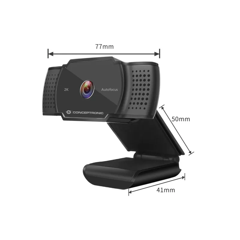 Conceptronic AMDIS 2K Super HD Autofokus-Webcam mit Mikrofon