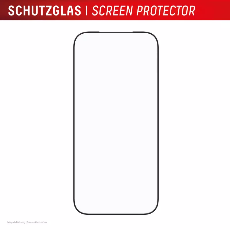 Displayschutz e.v.i. Displex iPhone 17 Pro Premium mit Montagehilfe – kratzfest, transparent/schwarz