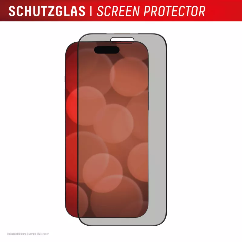 Privacy Displayschutzglas aus gehärtetem Glas e.v.i. Displex (10H) für Apple iPhone 17 Pro Max, Blickschutzfilter