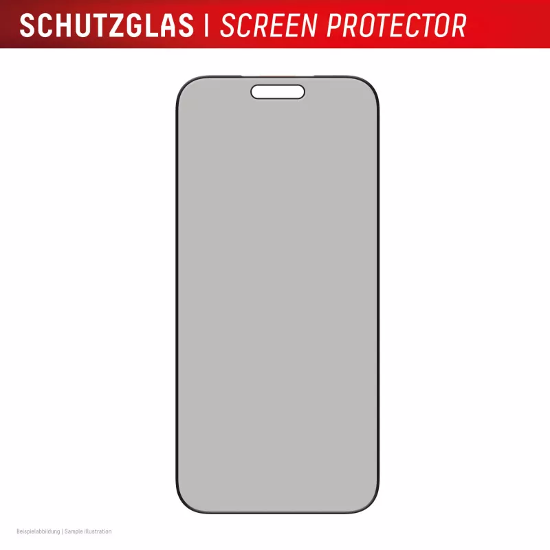 Privacy Displayschutzglas aus gehärtetem Glas e.v.i. Displex (10H) für Apple iPhone 17 Pro Max, Blickschutzfilter