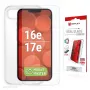 Displayschutzfolie und Hülle e.v.i. Displex für Apple iPhone 16e/17e, gehärtetes Glas, transparent, kratzfest