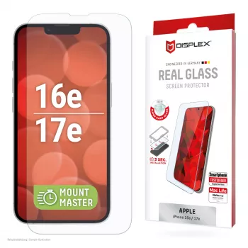 Displex (10H) Panzerglas-Schutzfolie e.v.i. für Apple iPhone 16e/17e — kratz-, schmutz- und stoßfest, transparent