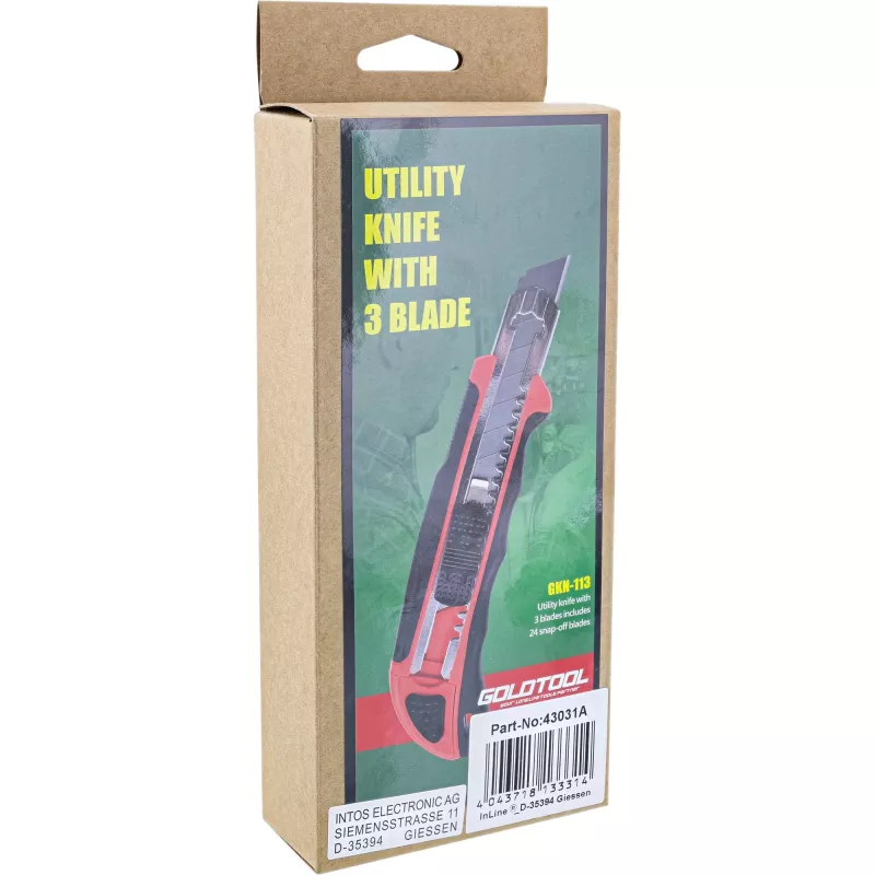 InLine Präzisionsschneidemesser mit 3x 18-mm-Ersatzklingen