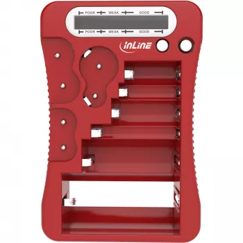 InLine 01285R Batterietester mit LCD-Anzeige