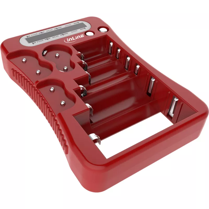 InLine 01285R Batterietester mit LCD-Anzeige