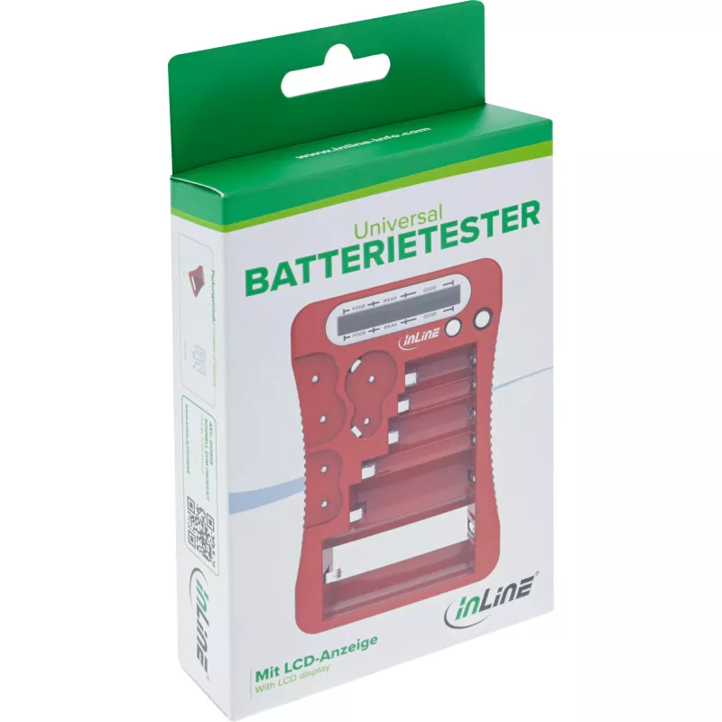 InLine 01285R Batterietester mit LCD-Anzeige