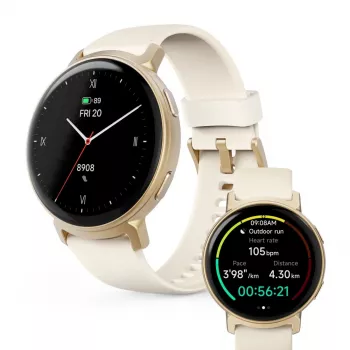 Hama Arion 3,35 cm (1,32 Zoll) AMOLED 43 mm Digital 466 x 466 Pixel Touchscreen Gold GPS (Satellit)