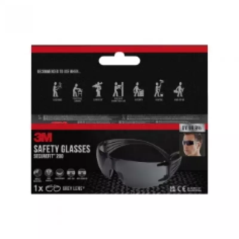 3M SecureFit Schutzbrille 200, graues Glas