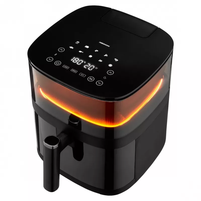 MEDION LIFE X10 XL Single 5 L 1500 W Heißluftfritteuse Schwarz