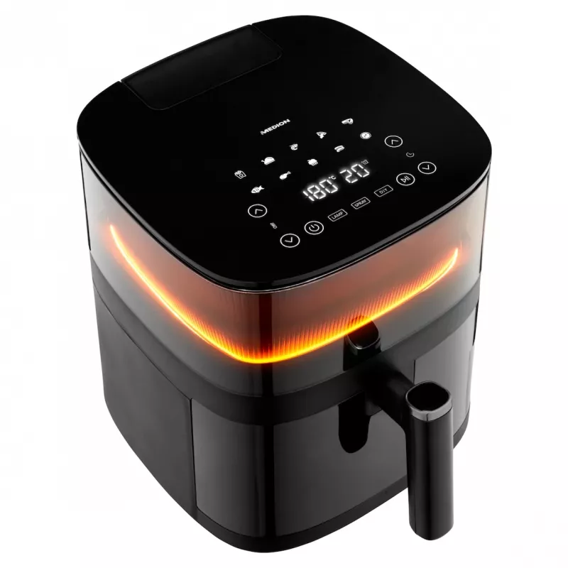 MEDION LIFE X10 XL Single 5 L 1500 W Heißluftfritteuse Schwarz