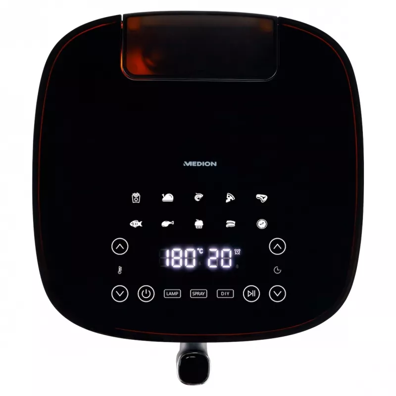 MEDION LIFE X10 XL Single 5 L 1500 W Heißluftfritteuse Schwarz
