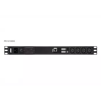 ATEN Basic Metered 1U PDU mit Überspannungsschutz, Basic, Metered, 1U, Schwarz, LCD, 18 AC-Ausgänge, C13-Kupplung