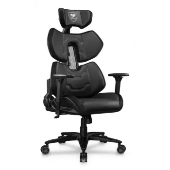 PC-Gaming-Stuhl Cougar Terminator Elite — Gepolsterte Sitzfläche, max. Benutzergewicht 135 kg, Schwarz/Silber