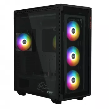 XPG BATTLECRUISER II ST Mid-Tower Schwarz, Midi Tower, PC, Schwarz, ATX, EATX, micro ATX, Mini-ITX, Edelstahl, Gaming