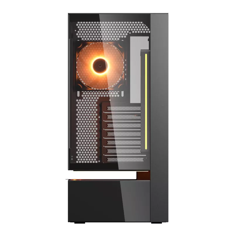 Cougar CFV235 Vision Midi Tower PC-Gehäuse, ARGB, 9,16-Zoll-LCD (1920×462), gehärtetes Glas, schwarz