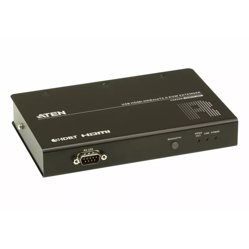 ATEN USB HDMI HDBaseT2.0 KVM Extender/Remote, Empfänger, Kabelgebunden, 100 m, Cat5e, Cat6, Cat6a, 4096 x 2160 Pixel, Schwarz