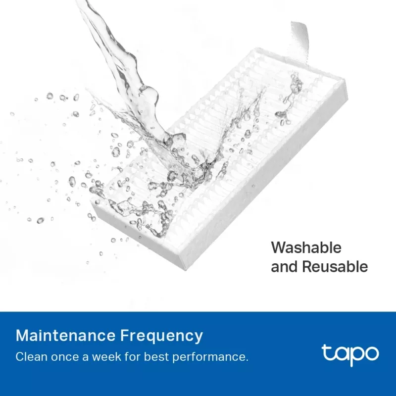 Zubehörset für TP-Link Tapo RVA100 Saugroboter — 2 waschbare HEPA-Filter, Hauptbürste, 2 Seitenbürsten (schwarz/weiß)