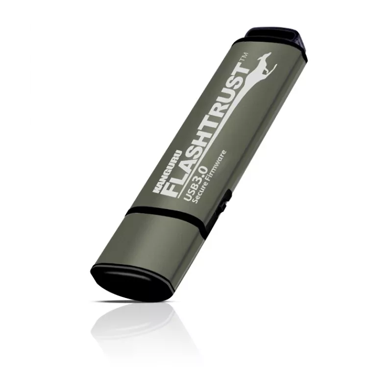 Kanguru FlashTrust™ USB 3.0 128 GB |Sicherer Flash-Speicher| Sichere Firmware | Physischer Schreibschutzschalter |Schutz vor BadUSB | Erfüllung der NIST-Anforderungen