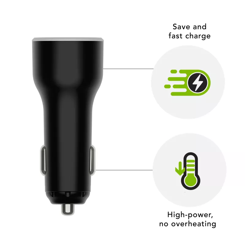 Auto-Ladegerät USB-C 65W von d bramante re-charge – 12–24V Zigarettenanzünder, 1× USB-C, Schwarz
