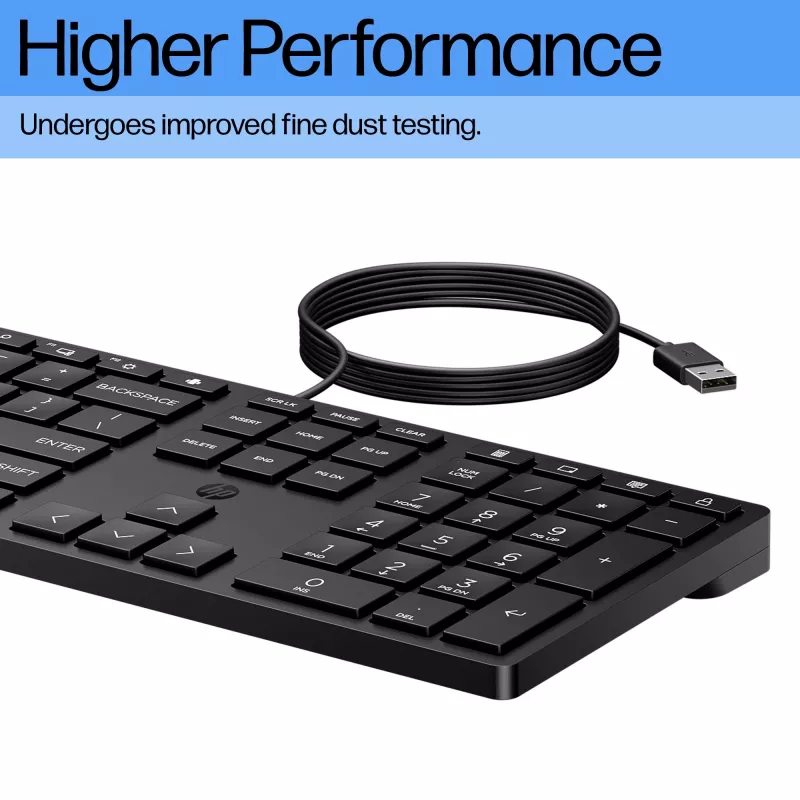 HP Wired Desktop 320K Tastatur Full-Size USB Membrane Schwarz