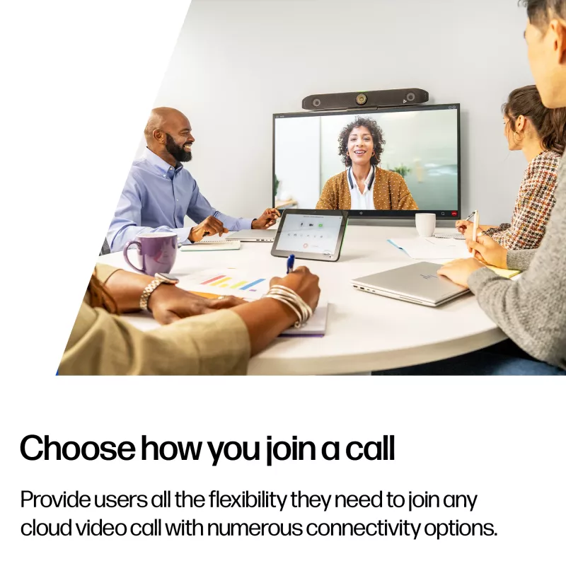 HP Poly Studio X52 All-In-One Video Bar, Gruppen-Videokonferenzsystem, 4K Ultra HD, 30 fps, 95°, 5x, Android