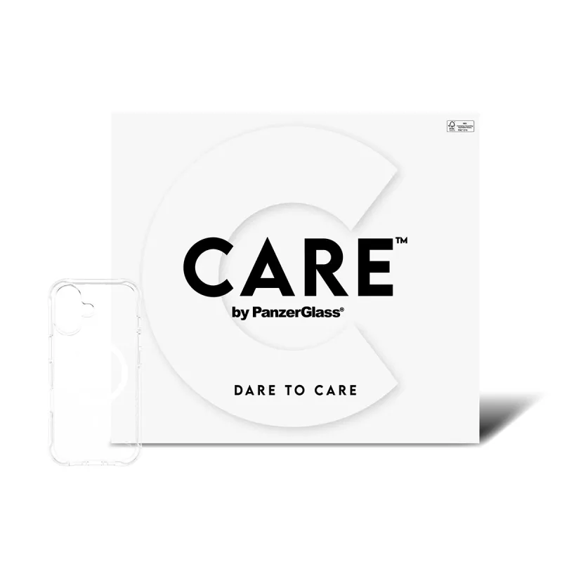 PanzerGlass CARE™ by ® Samba Hülle Transparent mit weißem MagSafe iPhone 17 | Bulk