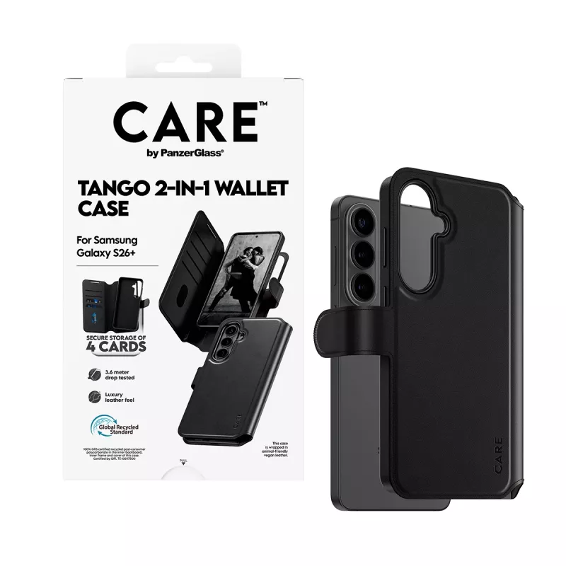 PanzerGlass CARE™ by ® Tango 2-in-1 Brieftaschenhülle mit Qi Samsung Galaxy S26+