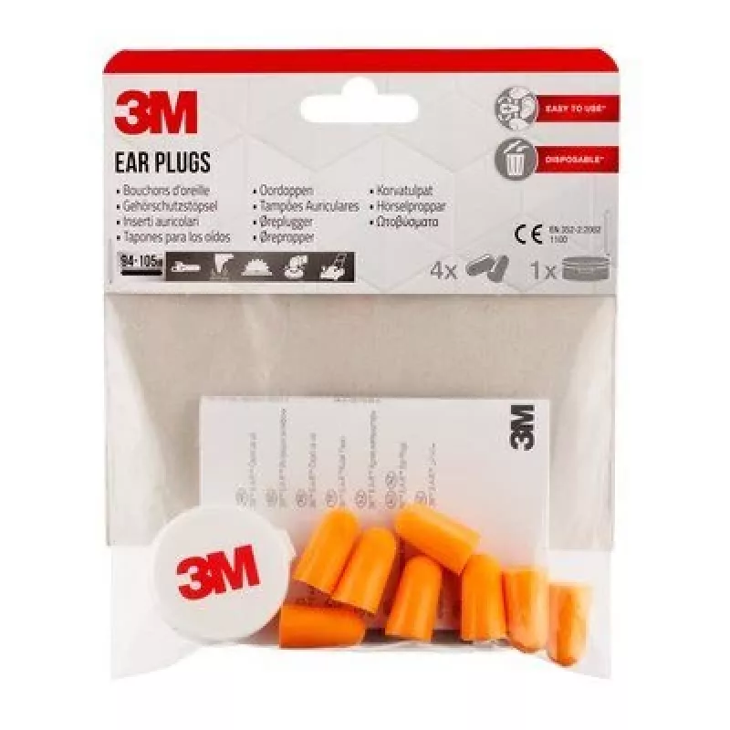 Wiederverwendbarer Ohrstöpsel 3M 1100C4, orange, mit Kordel, 4er-Pack