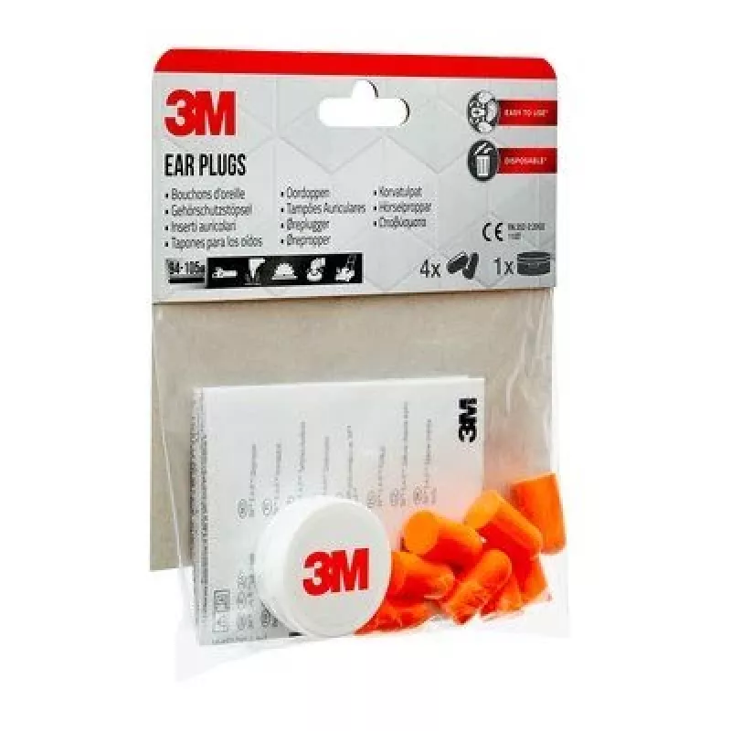 Wiederverwendbarer Ohrstöpsel 3M 1100C4, orange, mit Kordel, 4er-Pack