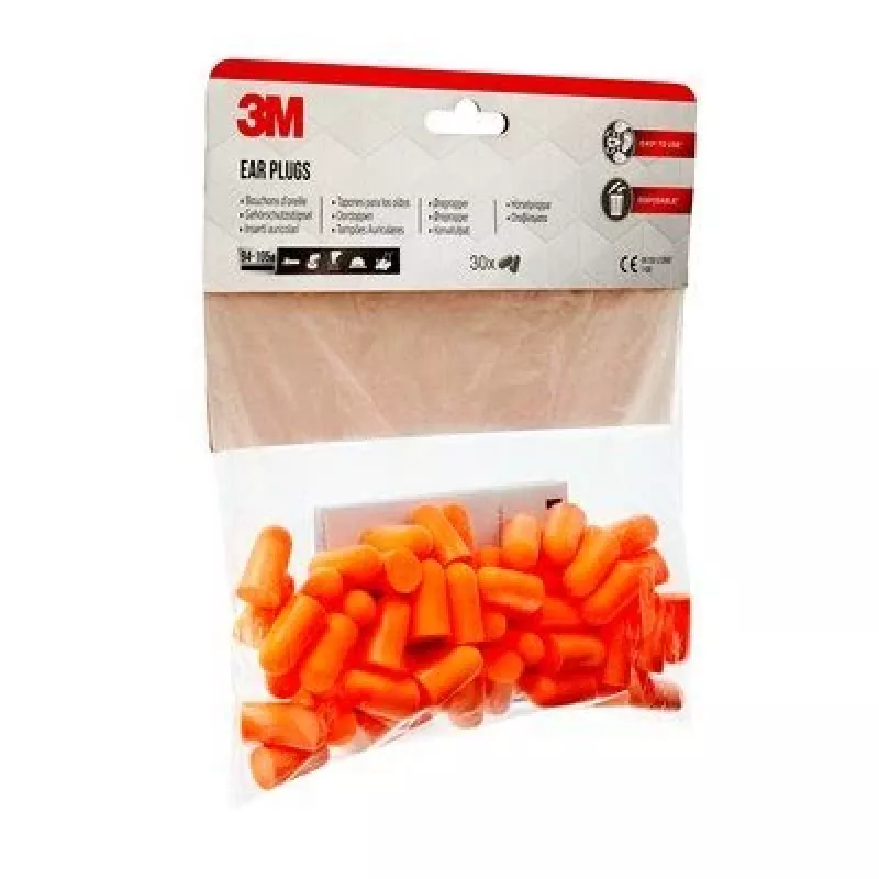 Wiederverwendbarer Ohrstöpsel 3M 1100C30 Orange, mit Kabel, 30er-Pack