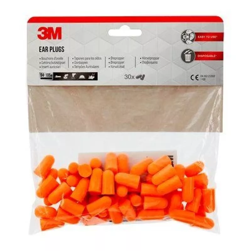 Wiederverwendbarer Ohrstöpsel 3M 1100C30 Orange, mit Kabel, 30er-Pack