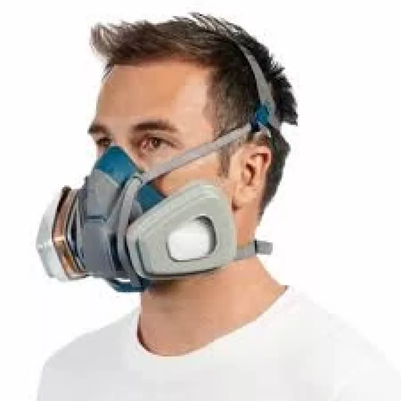 Halbmaske mit Luftreinigung 3M 6502QLPRO — Halbmaske, blau/grau, Schnellverschluss