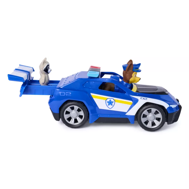 PAW Patrol : Search & Rescue, Chase Rescue Cruiser Fahrzeug mit 2 Figuren, Polizeiauto-Spielzeug mit Rückziehmechanismus, Kinderspielzeug für Jungen & Mädchen ab 3 Jahren
