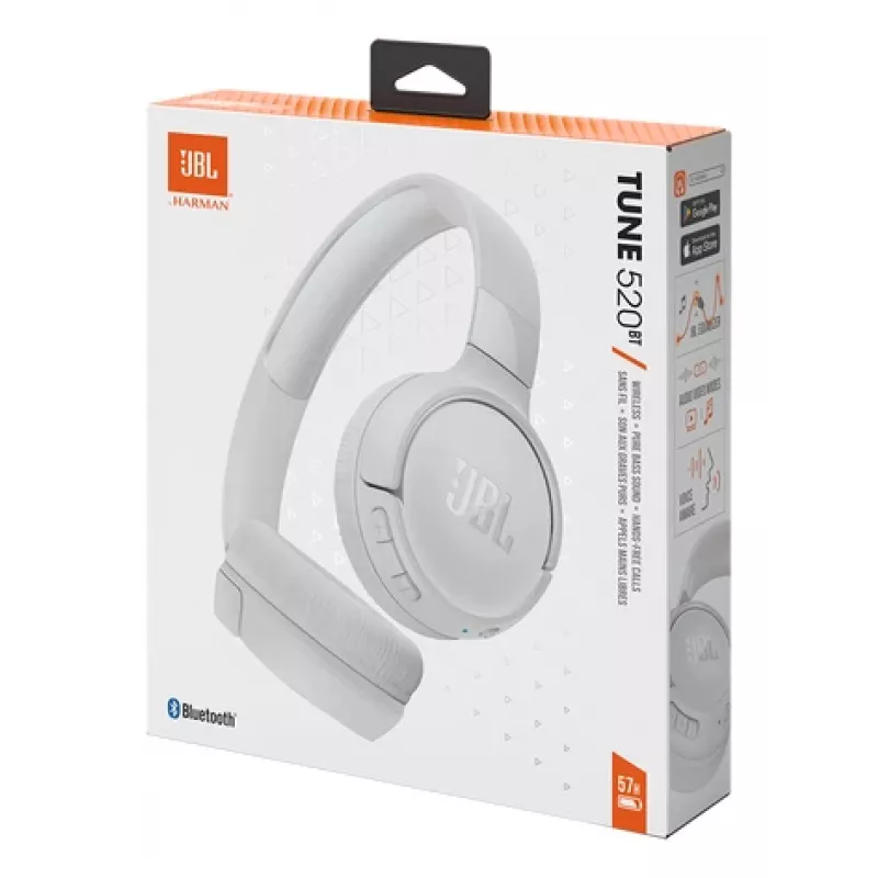 JBL Tune 520BT Headset Kabellos Kopfband Anrufe/Musik USB Typ-C Bluetooth Weiß