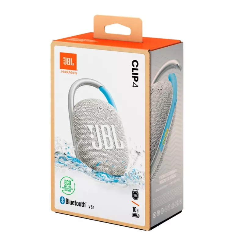 JBL Clip 4 Eco Stereo tragbarer Lautsprecher Blau, Weiß 5 W