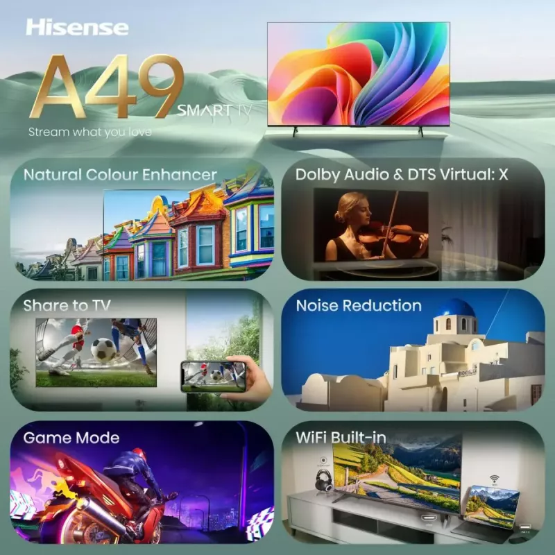 LED TV Hisense 40A49S 40 Zoll (100 cm) HD Feature TV, schwarz