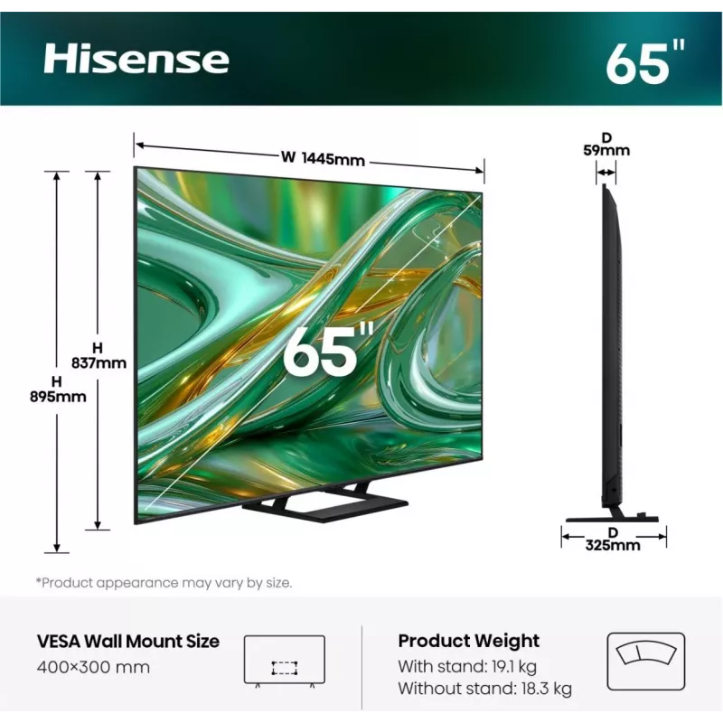 TV Hisense 85E68S 65 Zoll ULED MiniLED UltraHD/4K, Triple-Tuner, 144Hz-Panel, integrierter Subwoofer