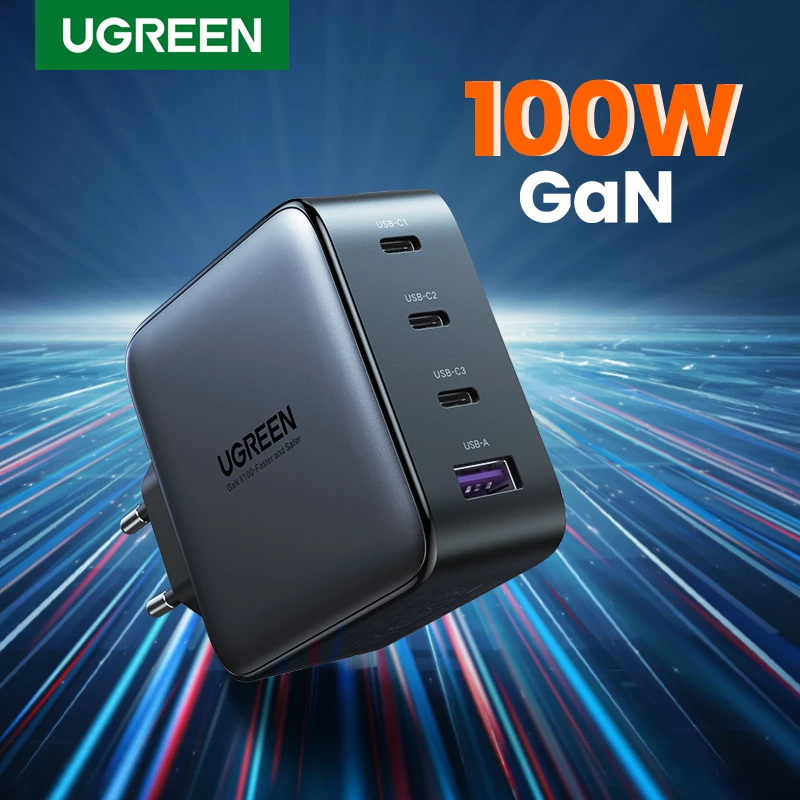 Ladegerät Ugreen Nexode 100W GaN USB-C USB-A Schnellladung 3 Ports