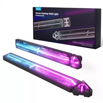 Smart Gaming Wandlicht Erweiterungsset Govee H10630A5 — 2 Röhren mit quadratischen und dreieckigen Verbindern, Wi‑Fi/Bluetooth, 36V Eingang