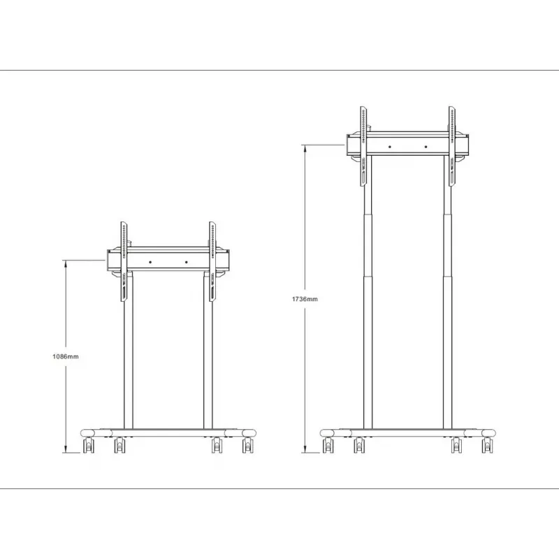 Multibrackets M Motorisierter Bodenständer 60kg Schwarz Max. Gewicht 60kg Min. Bildschirm 94cm Max. Bildschirm 2,29m